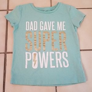 Toddler girl dad superpower shirt